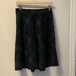 Allegra K Plaid A-Line Skirt - Black and Green